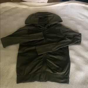 olive green zip up hoodie
